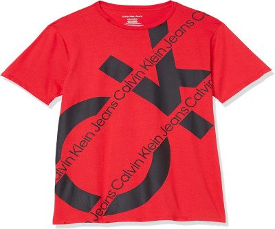 Comfortable Boys' Red Graphic Tee from Calvin Klein