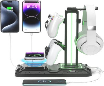 Charging Station Stand for Gamers - Headphone & Controller Holder