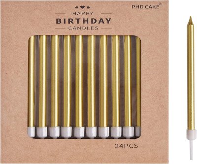 Charming Gold Metallic Birthday Candles