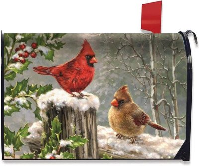 Charming Winter Cardinal Mailbox Cover