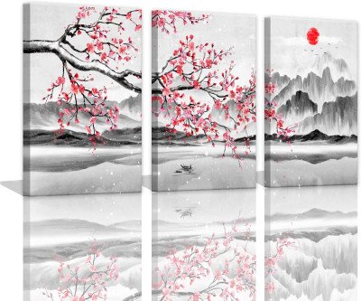 Cherry Blossom Wall Art Set - Elegant Japanese Floral Decor