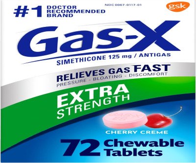 Chew Away Bloating Fast: Cherry Gas Relief, 72 Tabs