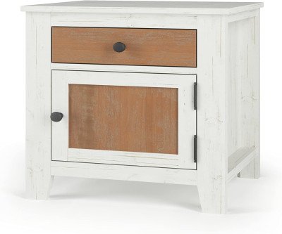 Spacious Rustic Nightstand with Safe Storage for Any Room