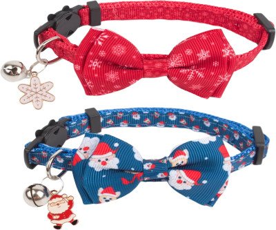 Festive Christmas Cat Collars with Bow Ties & Bells