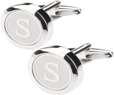 Classic Stainless Steel Initial Cufflinks for Men