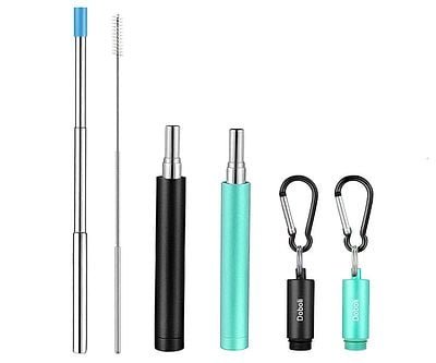 Collapsible Reusable Metal Straws