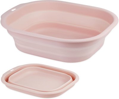 Space-Saving Collapsible Wash Basins - Pink Set of 2