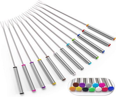 Color-Coded Stainless Steel Fondue Forks for Perfect Melts