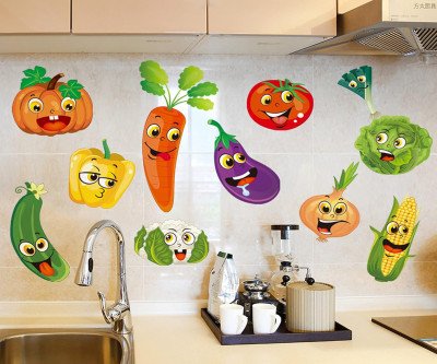 Colorful Cartoon Kitchen Wall Stickers