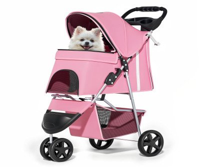 Comfort Pet Stroller for Small Dogs & Cats - Foldable & Safe