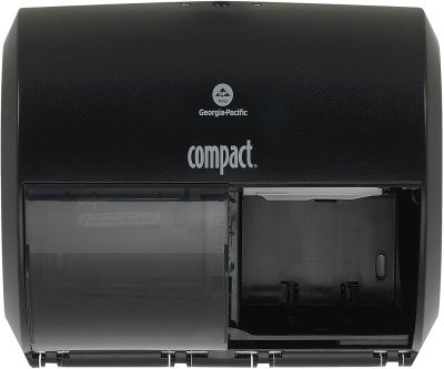 Compact Dual-Roll Coreless TP Dispenser - Black