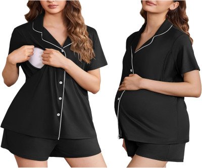 Cozy Button-Down Nursing Pajamas for New Moms