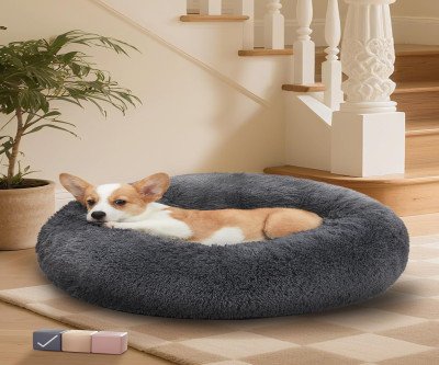Cozy Calming Donut Bed for Medium Pets, 30