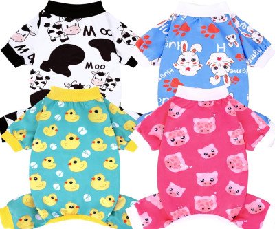 Cozy Cartoon Pajamas Set for Small Dogs & Cats