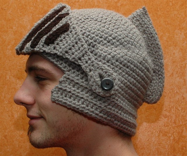 Crocheted Knight Helmet