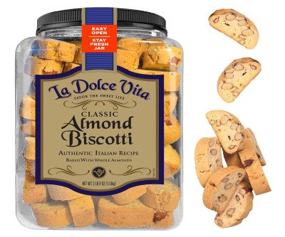 Crunchy Almond Biscotti for Coffee & Tea Dips – 40oz Jar