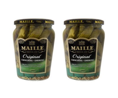 Crunchy Maille Cornichons: French Gherkins 2-Pack