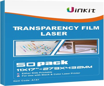 Crystal Clear 11x17 Transparency Film - 50 Pack for Laser Printers