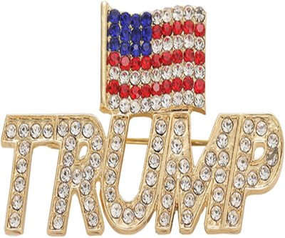 Crystal Trump Brooch: USA Pride Pin