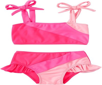 Cute Color Block Two-Piece Swimsuit for Toddler Girls