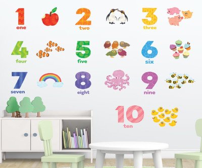 Learn Numbers with Fun Animal Wall Stickers for Kids