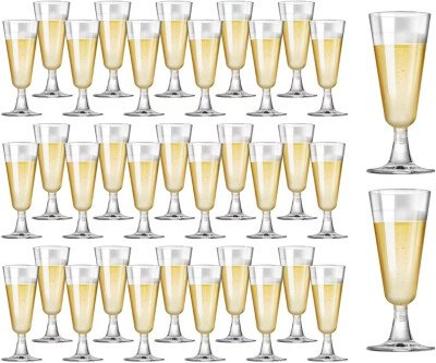 40-Pack Clear Plastic Champagne Flutes for Worry-Free Toasts