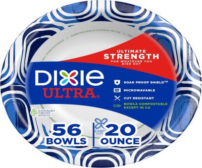 Dixie Ultra Large Paper Bowls - 20 Oz, 56 Count