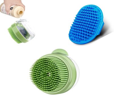 Easy Dog Bath Brush Set with Shampoo Dispenser