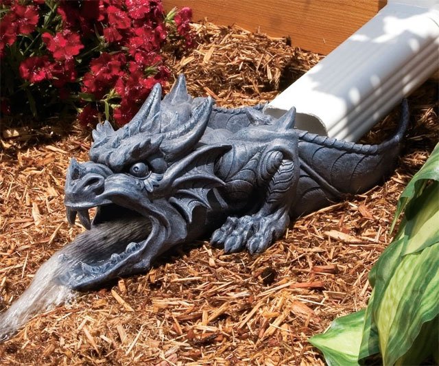 Dragon Downspout Statue