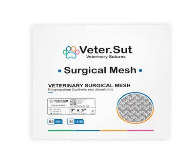 Durable Polypropylene Mesh for Reliable Vet Surgeries - 3x3 Inch