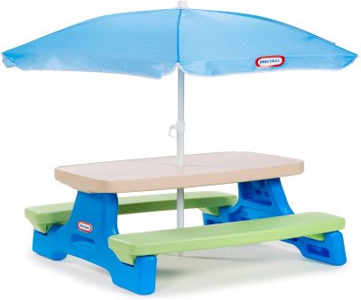 Easy-Fold Kids Picnic Table with Umbrella