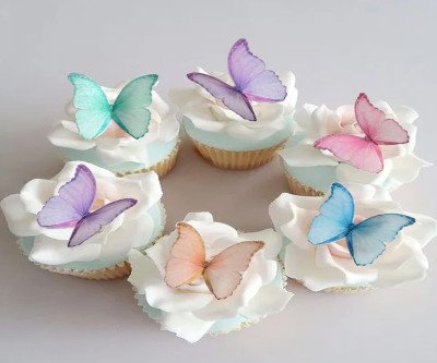 Colorful Edible Wafer Paper Butterflies for Cakes