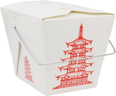 Elegant Chinese Takeout Boxes with Wire Handles