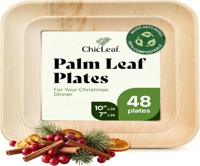 Elegant Palm Leaf Plates - Sturdy Holiday Dining