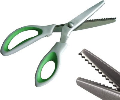 Ergonomic Green Pinking Shears for Stylish Cuts