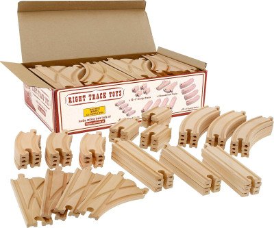 Expand Train Adventures with 52-Piece Wooden Track Set