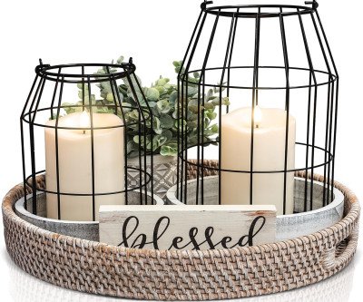 Farmhouse Chic: Rustic Lantern Duo for Your Home