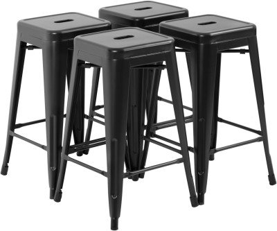Space-Saving Industrial Bar Stool Set of 4