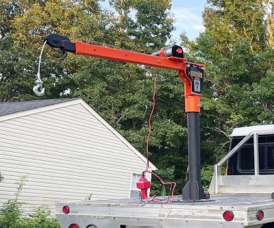 Foldable Truck Crane: 2000lb Winch System for Heavy Lifting