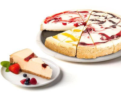 4-Flavor Fruit Cheesecake Sampler - 16 Slices of Holiday Joy
