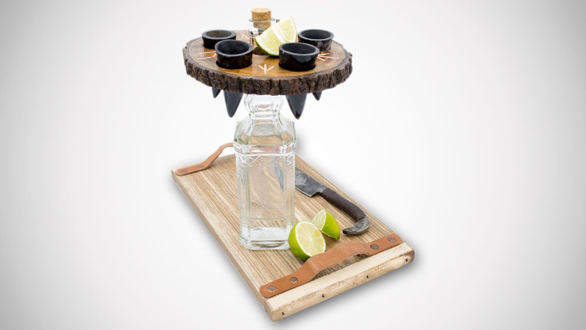 Genuine Ox Drinking Horn Shot Glass Set