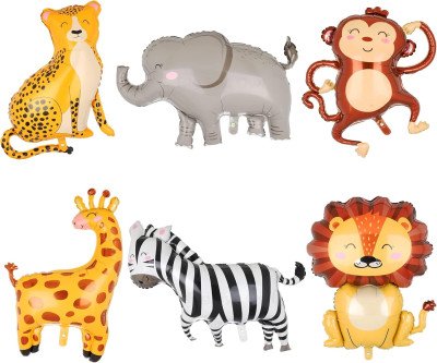 Giant Safari Animal Balloons: Wild One Birthday Party Decorations