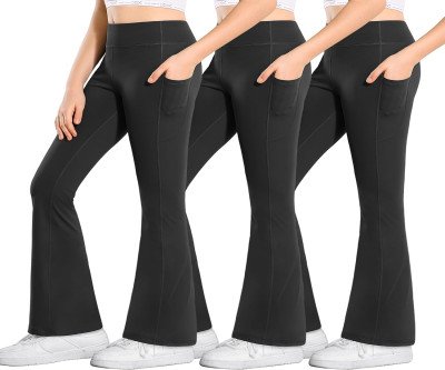 Girls' Flare Leggings: Comfy Style with Pockets