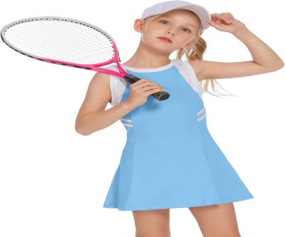 Active Girl's Tennis Dress with Built-in Shorts
