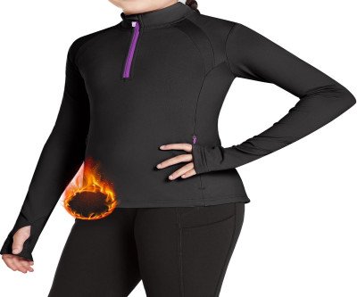 Girls' Thumbhole Equestrian Shirt: Stay Warm on Outdoor Adventures