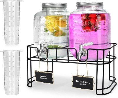 2-Pack Glass Drink Dispensers: Perfect for Parties & Entertaining
