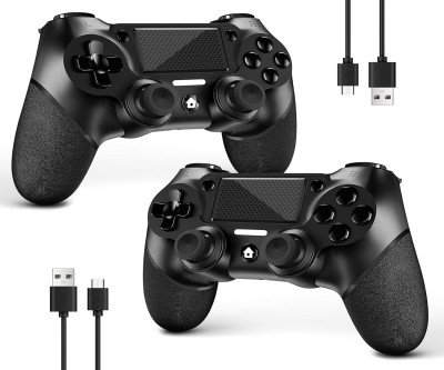 Grip-Sure Wireless PS4 Controllers - 2 Pack Black