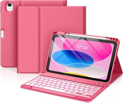 Hamile iPad Keyboard Case with 7-Color Backlit - 10th/11th Gen