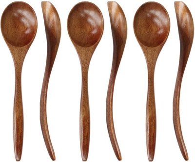 Handcrafted Asian Wooden Spoons Set - 6-Piece Natural Kitchen Essentials