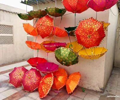 Handcrafted Indian Wedding Umbrellas - Colorful Decorative Parasols